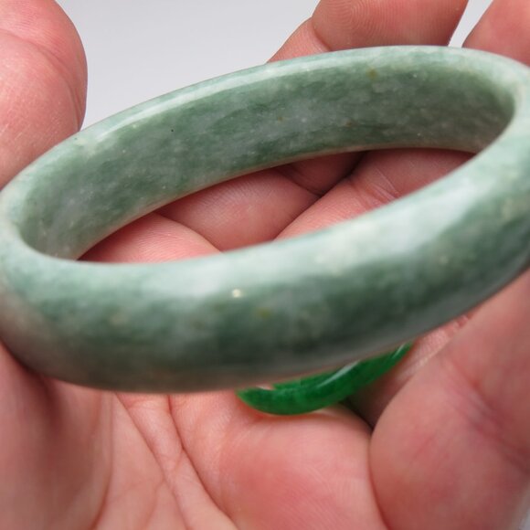 "Natural Jade bangle +  FREE Jade Ring & Jade Donut 60mm" - Picture 2 of 5